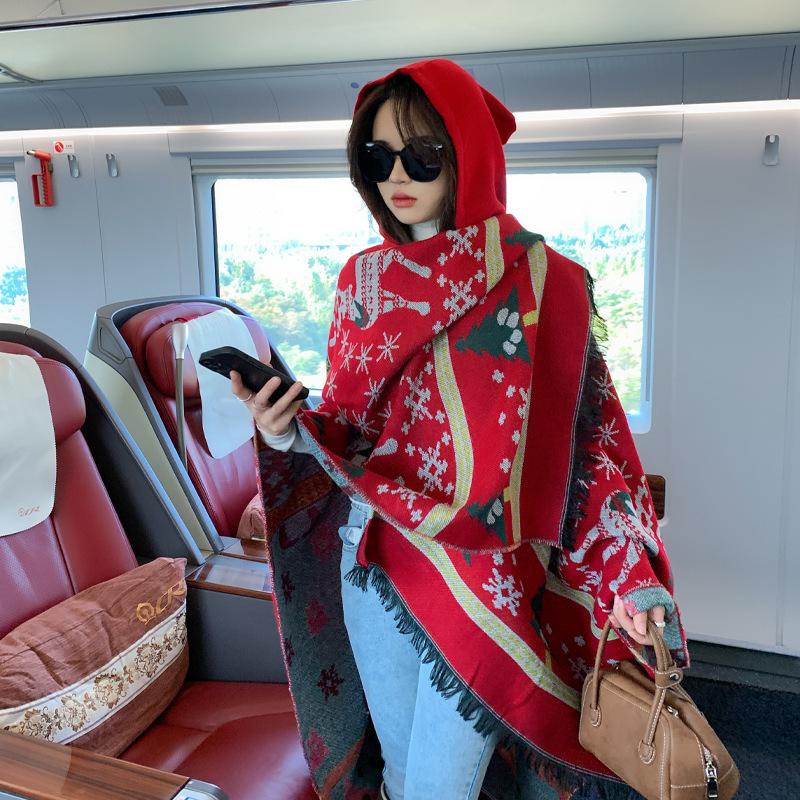Дышащая, теплая и универсальная домашняя, осенне-зимняя женская шаль для путешествий, толстый плащ, одеяло с кондиционером
