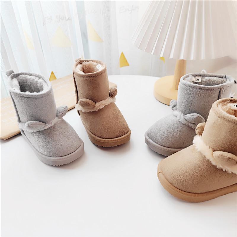 Новые японские зимние ботинки Bear Ear Snow: Теплая хлопковая обувь для мальчиков и девочек