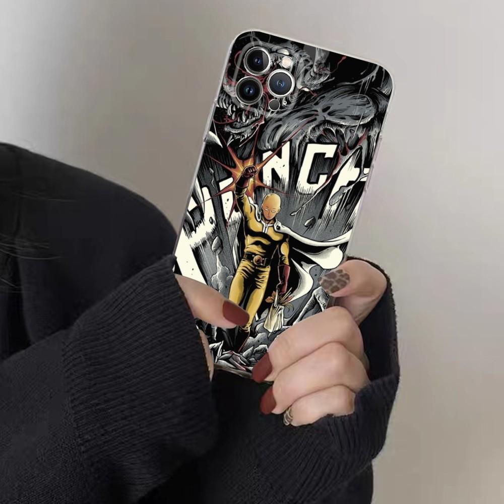 One P-Punch Man Saitama Phone Case for iPhone 15 8 7 6 6S Plus X SE 2020 XR XS 14 11 12 13 Mini Pro Max Mobile Case