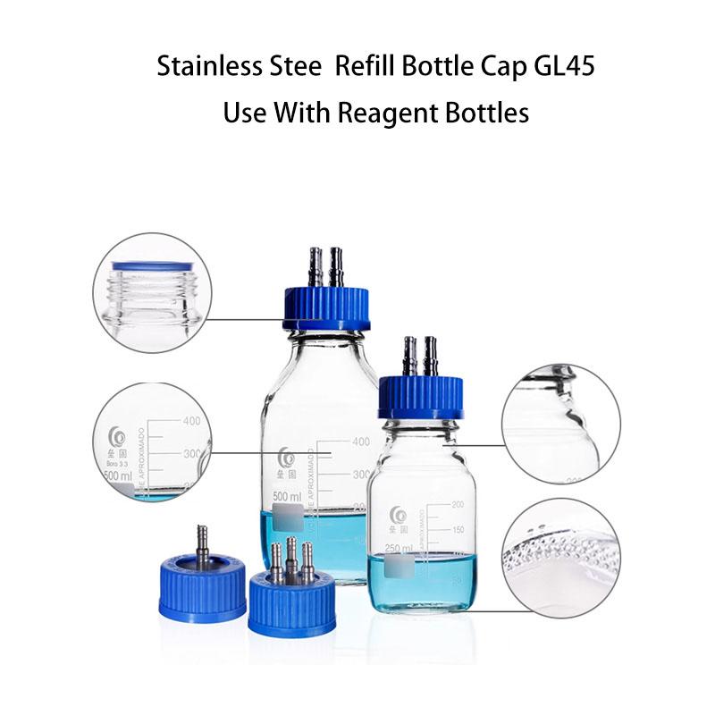 Крышка для бутылки Xin Tester GL45 с 1-4 отверстиями из нержавеющей стали, бутылка для наполнения, реагент, бутылка для среды с открытым верхом, винтовые крышки