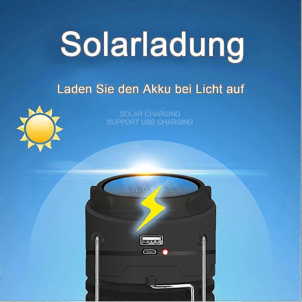 Camping Lantern, Foldable Camping Lamp, Usb And Solar Rechargeable Tent Light Yanlieso