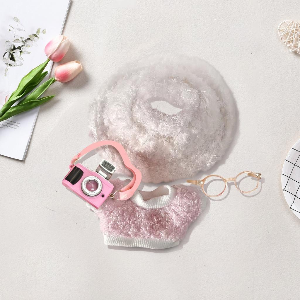 Комплект одежды для кукол 17 см, аксессуары для кукол, топ с сердечками, шарф, шапка, без кукол