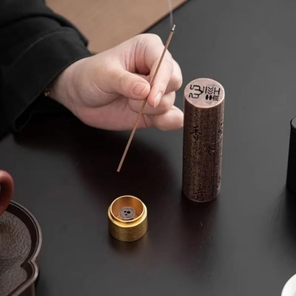 Цилиндрический держатель для благовоний ручной работы из цинкового сплава, украшения из цинкового сплава, благовония Zen