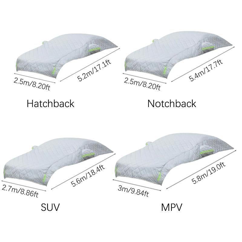 Автомобильный чехол от града, полное покрытие для улицы, дождя, солнца, защита от ультрафиолета, универсальный хлопок, подходит для различных неблагоприятных погодных условий