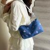 Korean Bow Underarm Bag Blue Women's Handbag Trendy Denim Shoulder Bag  Female
