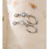 Yhpup Delicate Cubic Zirconia Drop Hoop Earrings 16K PVD Plated Stainless Steel Charm High Quality Party Jewelry Recommend