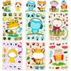 6 Photos/package of Children's Educational Toys Creative Handmade DIY Cartoon Stickers Small Animals Puzzle Stickers Children's Stickers
