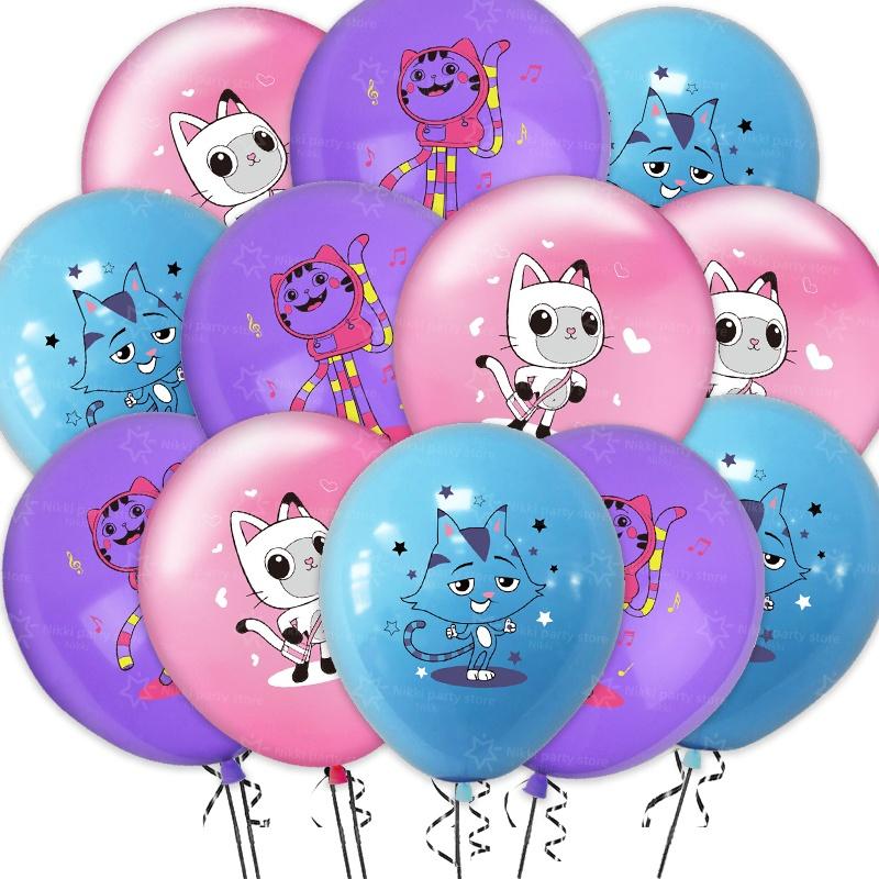 Gabby Dollhouse Balloons 12inch Gabbys Cat Birthday Decoration Latex Ballon Balloon Party Favors Round Ball DIY Decorations