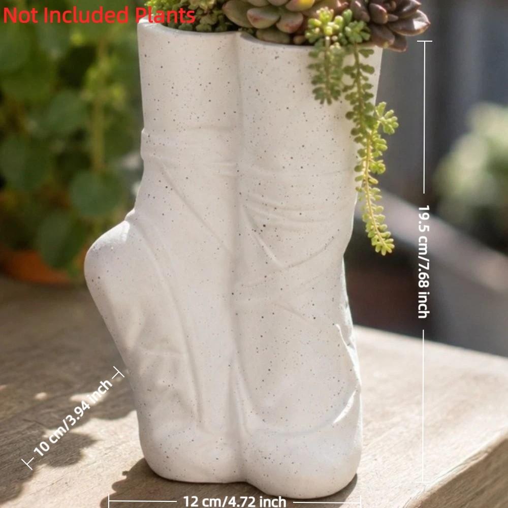 Dreamy Succulent Planter Creative Ballet Foot Vase Minimalist Foot Sculpture Pot Balcony Patio