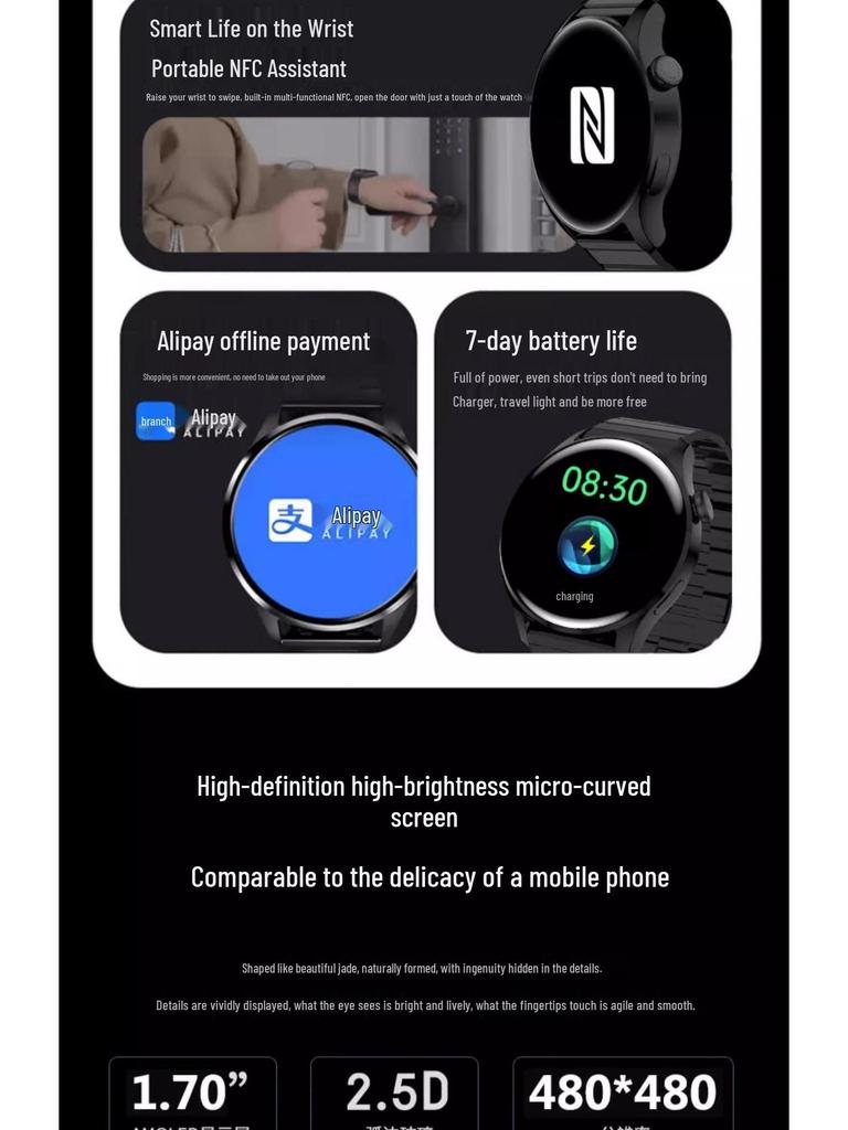 2025 NFC Bluetooth Звонок T05 Смарт-часы GT5Pro для мужчин и женщин