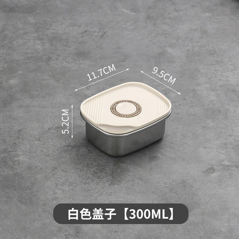 BEPAN 1PC Japanese-style stainless steel crisper sealed lunch box with lid refrigerator storage box bento box Student lunch box