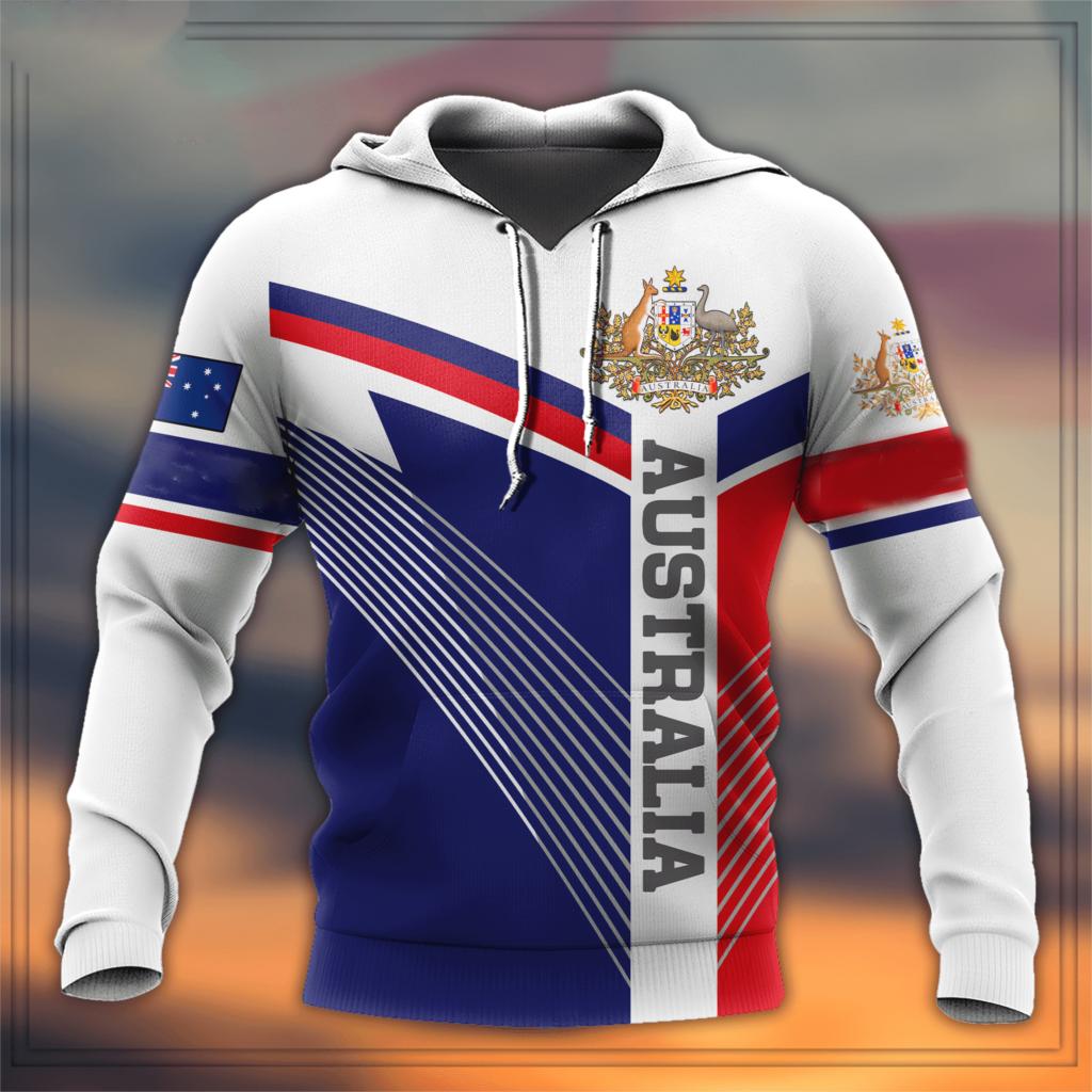 New Australia Men's Hoodies 3D Full Printing Kangaroo Autumn Long Sleeve Casual Australia Flag Streetwear Designer Hooded Hoodie