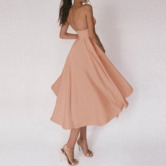 Леди Нижние Юбки Плюс Размер Торжественное Платье Глубокий V-образным Вырезом Спагетти Ремень С Открытыми Плечами Большой Подол Женское Платье Миди для Банкета