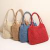 Large Capacity Beach Bag Straw Casual Shoulder Bag Summer Tote Bag