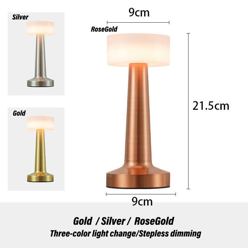 Настольная лампа в стиле ретро, ​​металлический сенсорный декор для бара, журнального столика, украшения ресторана, светильник для стола, светодиодный перезаряжаемый ночник для спальни