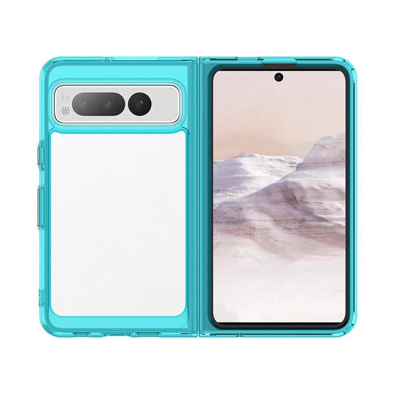 Применимо к цветному чехлу для мобильного телефона Google Pixel Fold чехол для мобильного телефона Google Fold всесторонний акриловый однотонный