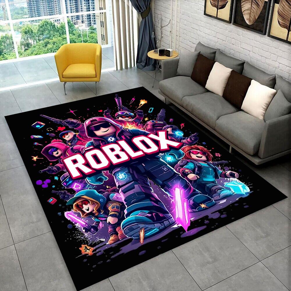 3D Мультяшный Ковер-Коврик Robloxs для Игровой Комнаты, Спальни, Гостиной, Дивана, Домашний Коврик для Прихожей, Декор, Ковер для Зоны, Нескользящий Коврик для Пола, Подарок