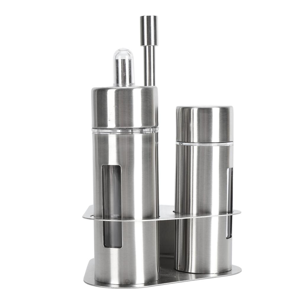 Spice Shaker 304 Stainless Steel with Viewing Window Pepper Shaker for Restaurant Home BBQ Salt 3 Bottle