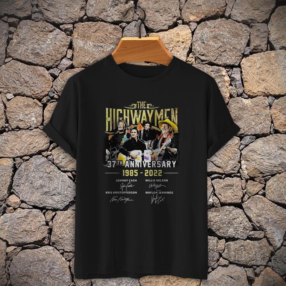 Футболка The Highwaymen Anniversaire Джонни Кэш Уэйлон Дженнингс Уилли Нельсон Унисекс Футболка