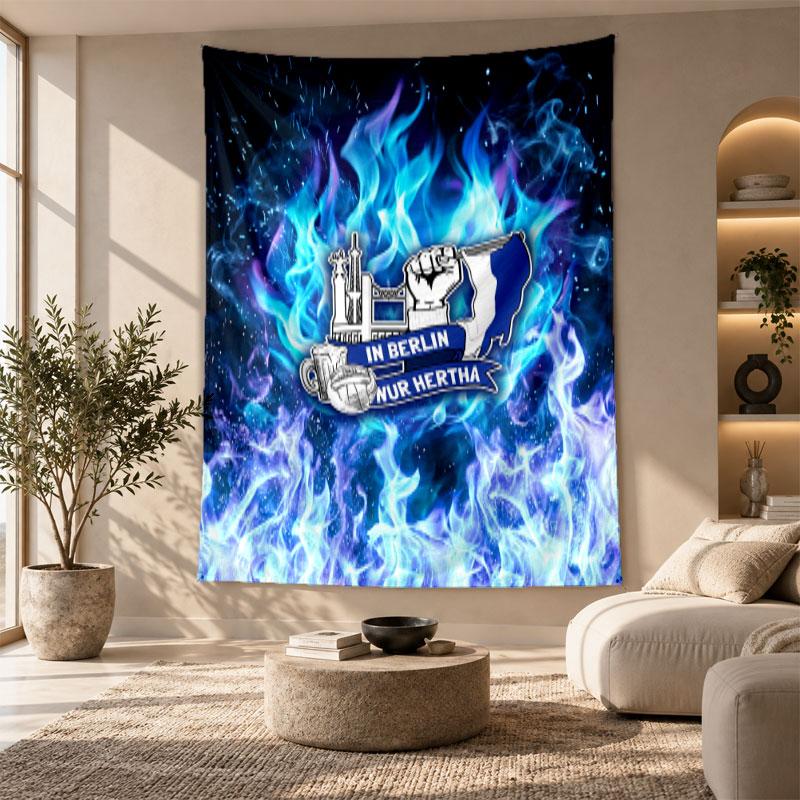 Decorative Tapestry,hertha bsc FC Printed Wall Art, Lightweight Wall Hanging For Bedroom Background