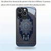 Стеклянный чехол для телефона с узором синего ковра, подходит для iPhone 17 16 15 14 13 12 11 Pro/Max/Plus, противоударная задняя крышка