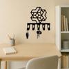 Modern Hexagon Wall Mounted Key Holder with 5 Hooks, Forged Iron Craft Geometric Entryway Decor