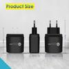 Многострановый PD+USB QC3.0 Мобильное зарядное устройство 18 Вт/25 Вт (ЕС / США / Великобритания)