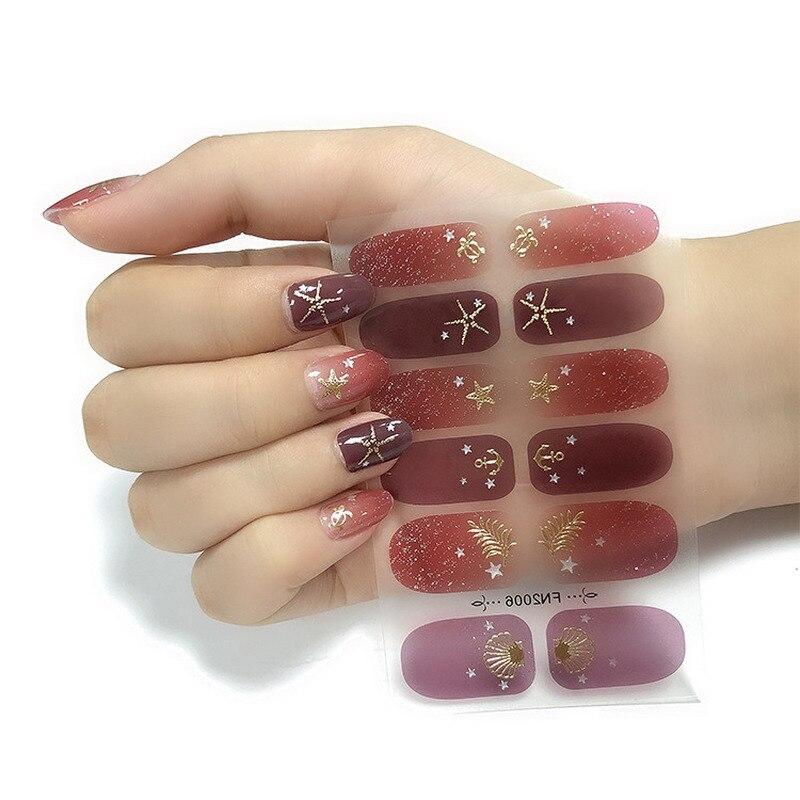 Наклейки для ногтей, бронзирующие, модные, с полным покрытием, наклейки для ногтей, маникюрные летние простые наклейки для ногтей, аксессуары для искусства, сделай сам, инструмент