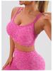 TK Бесшовный спортивный костюм для йоги с высокой талией: Эластичные шорты длиной три четверти и сексуальный бюстгальтер с вкладышами для женщин