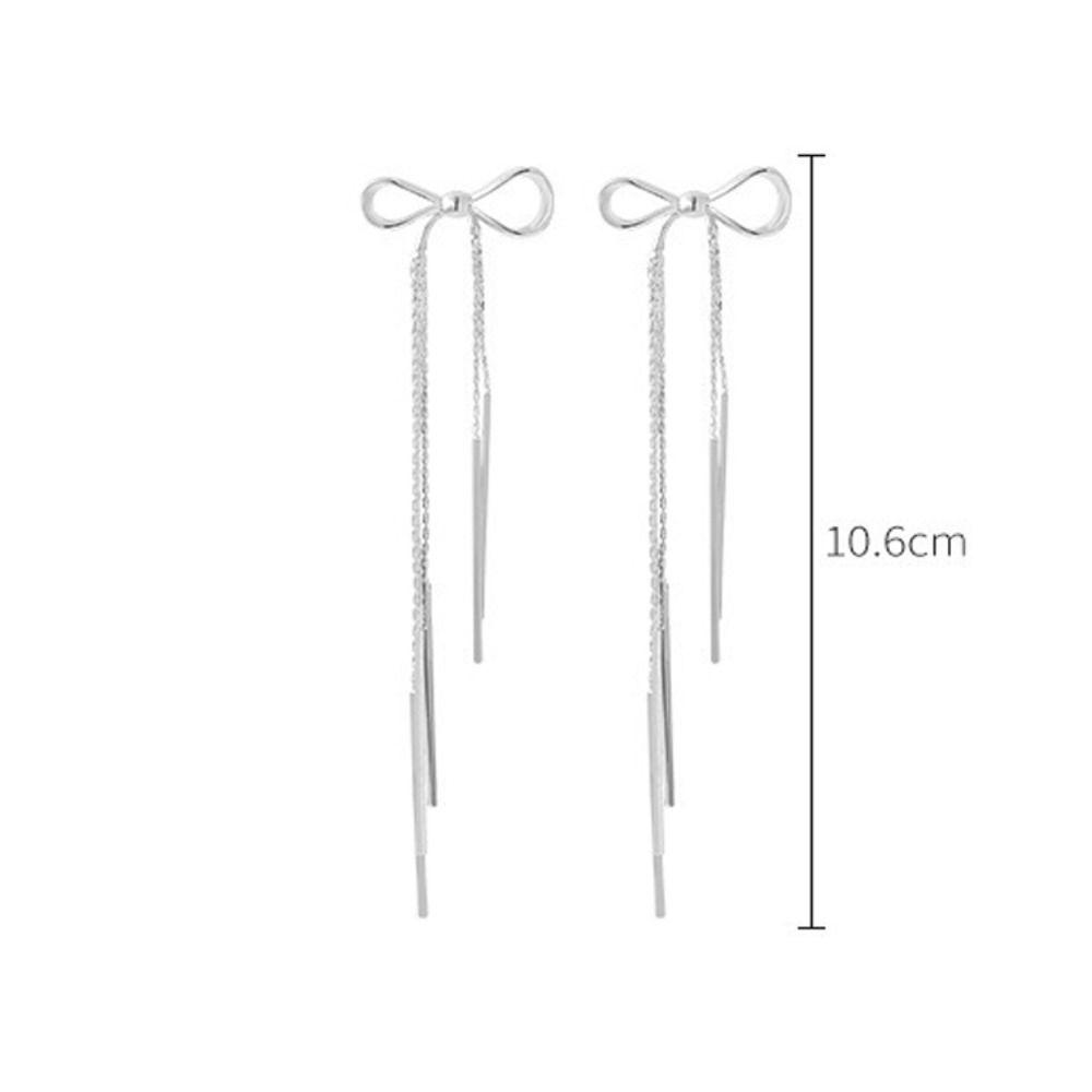 Jewellery Gift Bow Knots Cluster Earrings Tassel Silver Needles Dangle Earrings Hook Earrings Women Girl