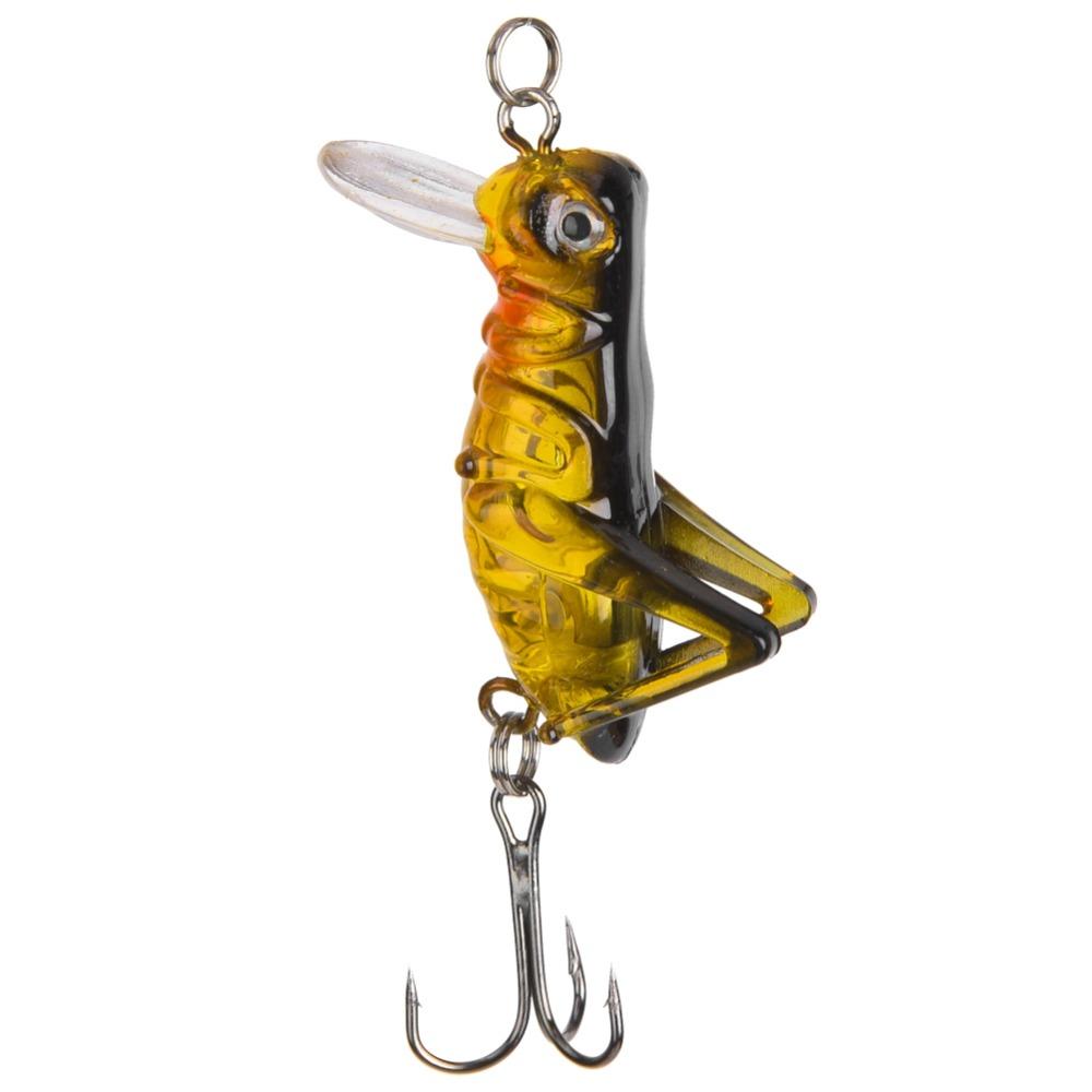 5PCS Mini Cricket Grasshopper Lures Hard Cricket Bait Durable Cricket Fishing Lures  Bass Fishing