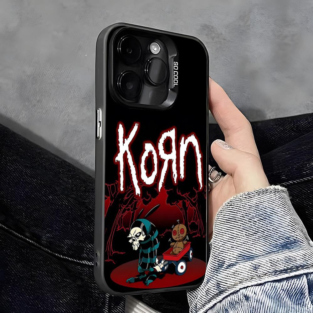 Чехол для телефона K-Korn Hot Metal Rock Band для IPhone 17 Pro Max 16 Pro Max 15 14 13 11 12 Mini Xs X Xr 7 8 Plus Se Цвет Серебристая бухта