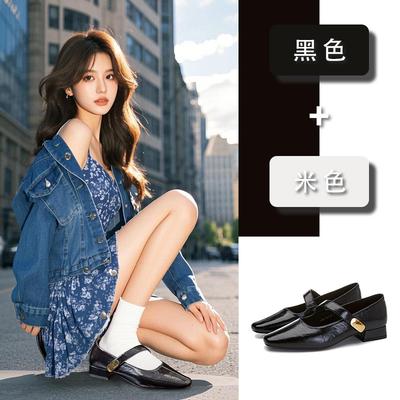 Туфли Мэри Джейн из овчины, женские, весна 2025, новые, заостренные, на липучках, модные, одинарные, женские, повседневные, универсальные, женские туфли