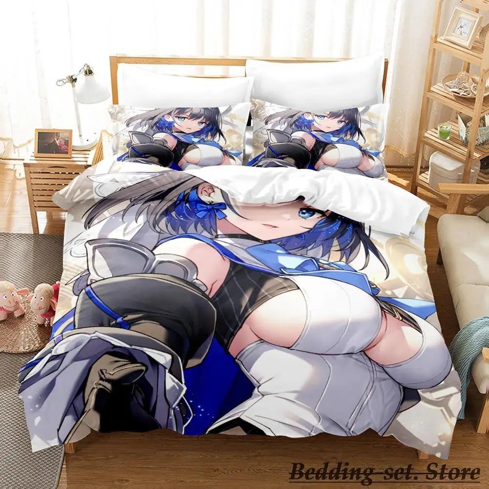 Ouro Kronii Bedding Set Single Twin Full Queen King Size Bed Set Adult Kid Bedroom Duvetcover Sets Anime Parure De Lit Bed