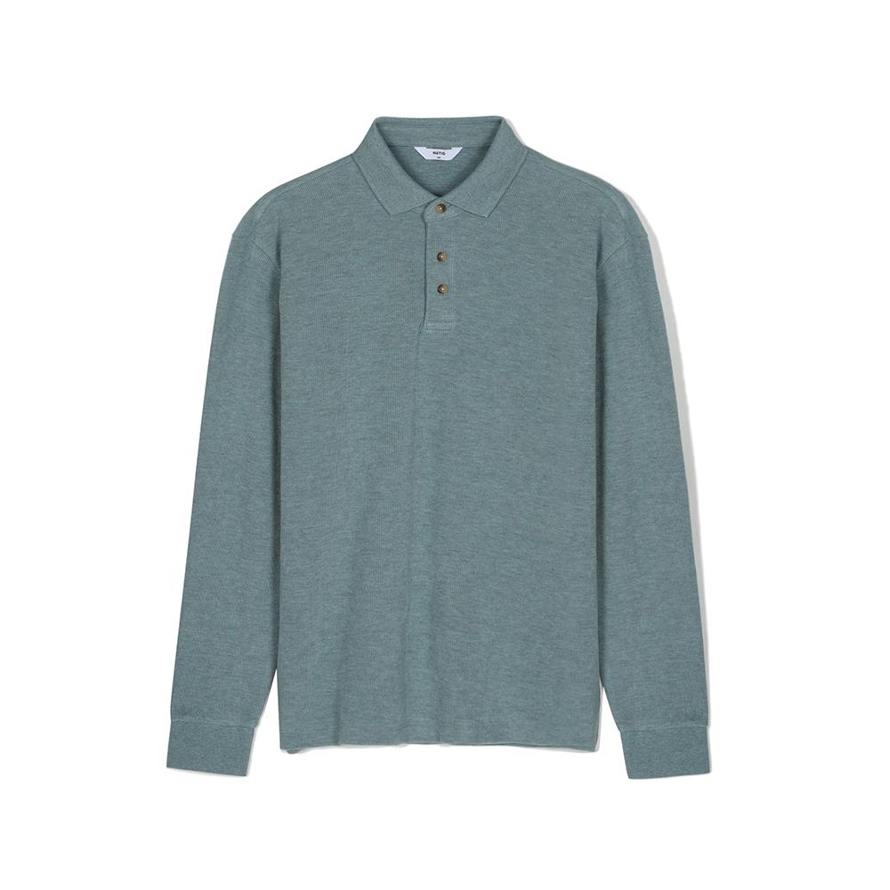 NOTIG Cotton Blend Thierry Long Sleeve T-Shirt Mint_Oka2T1Tl201M1