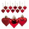 12 шт. 4,5 см Подвесной кулон в форме сердца с блестками для украшения вечеринки, Новогоднее украшение ко Дню святого Валентина