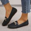 Women's 2022 Autumn/Winter Korean Style Metal Chain Slip-On Loafers