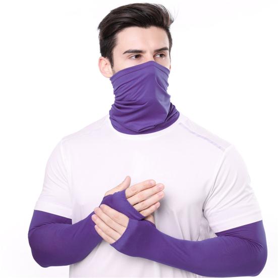 2 шт./комплект летний солнцезащитный рукав и шарф комплект Ice Silk хорошая воздухопроницаемость быстросохнущий пылезащитный защитный щиток для лица унисекс велосипедные нарукавники