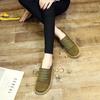 G4 Korean Flat Sole Shoe Female Leisure One Word Pedal Thick-soled Bean Shoes Feet Comfortable Lazy Shoes 2024 New