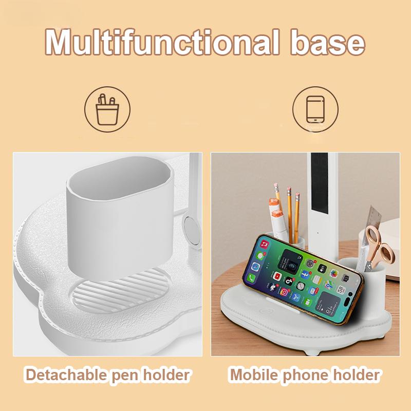 Светодиодная настольная лампа, 3 уровня, сенсорный ночник с регулируемой яркостью, USB перезаряжаемая защита глаз, складная настольная лампа для спальни, прикроватная тумбочка