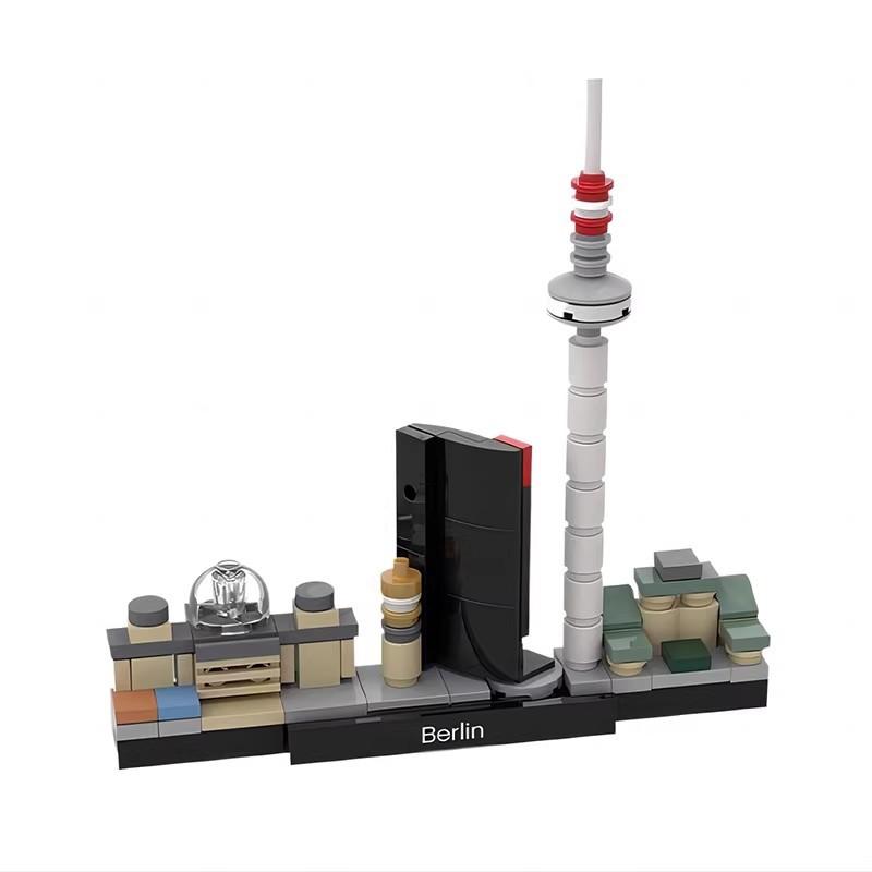Compatible With Building Blocks MOC-41210 Mini Berlin Skyline Building Street Scene Series Model Ornaments