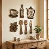 7Pcs Vintage Floral Coffee Element Wall Plaques Coffee Themed Dining Room Wall Decor Set  Cafe