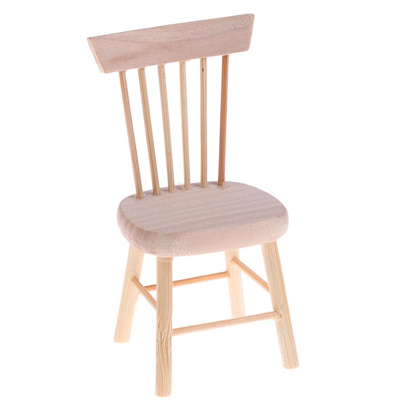 1Set Dining Table Chair Model 1:12 Dollhouse Mini Wooden Furniture Toy Set