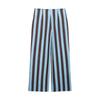 Womens Striped Knotted Crop Top Straight Leg Pants Set Casual Outfit Retro Chic Two Piece Ensemble