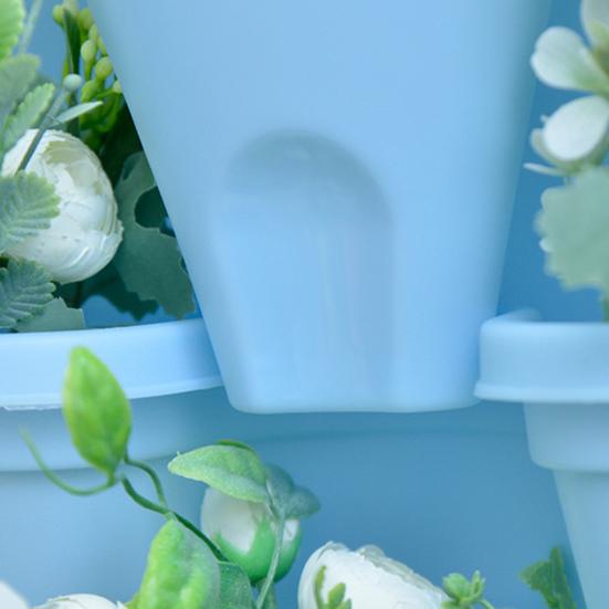 6-уровневая штабелируемая вертикальная кашпо башня для внутреннего и наружного садового хозяйства с подвижными колесами и нижним поддоном для клубники