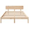 Natural Wooden Bed Frame with Headboard 140 x 200 cm Solid Pine Wood