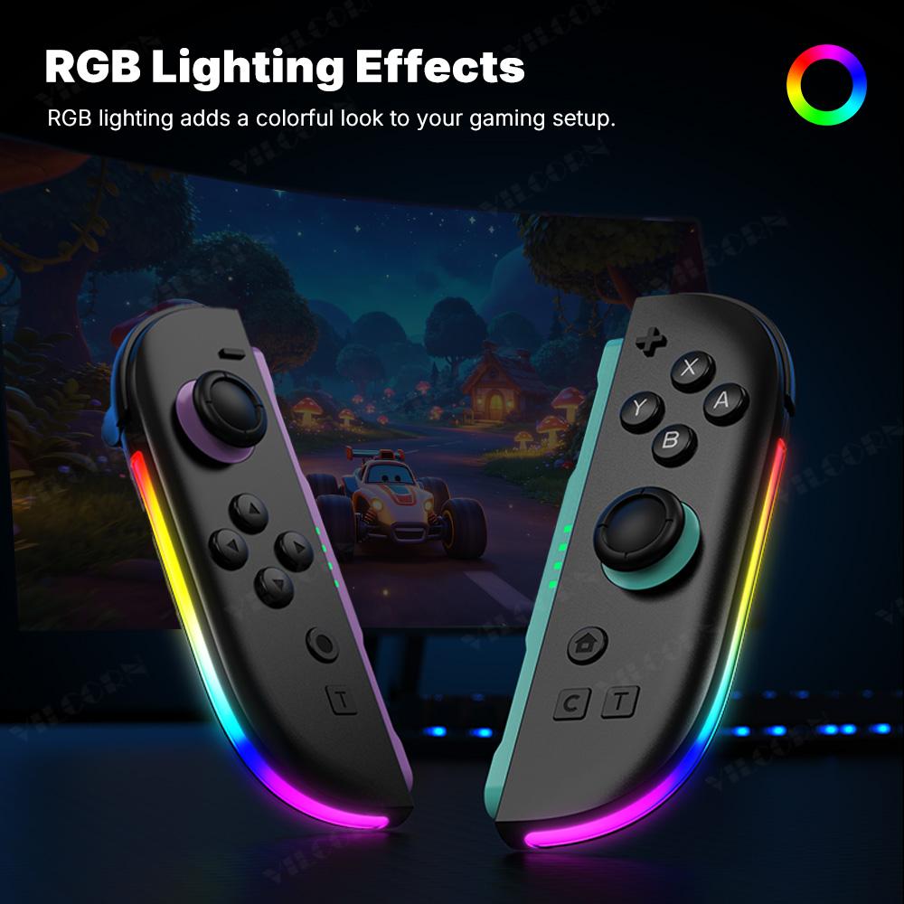 Беспроводной контроллер Joypad для консоли Switch2 RGB-подсветка Геймпад Пробуждение одной кнопкой Магнитное крепление Турбо 9-осевой гироскоп Двойная вибрация