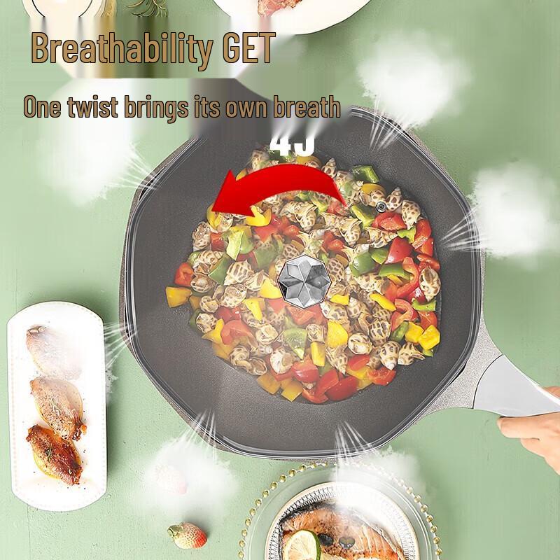 INMINDS Octagonal Titanium Non-Stick Wok