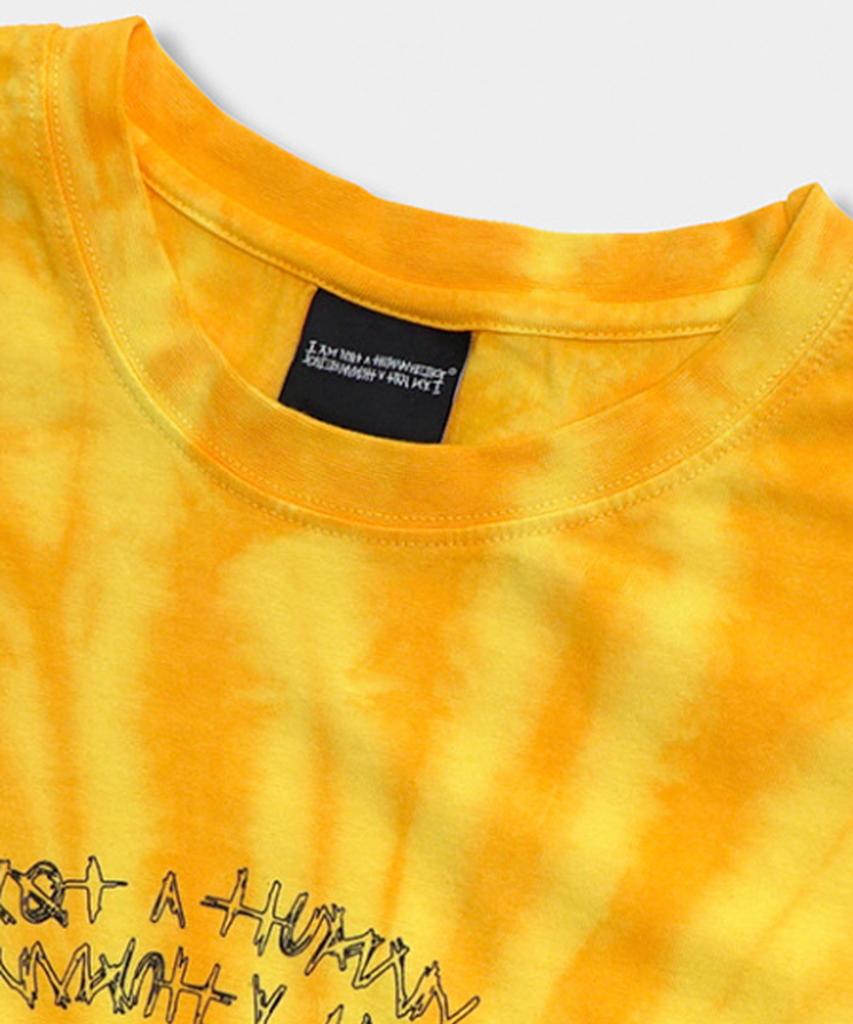 Aimnaseohyumeonbiing Футболка с базовым логотипом Tie-Dye - Желтая