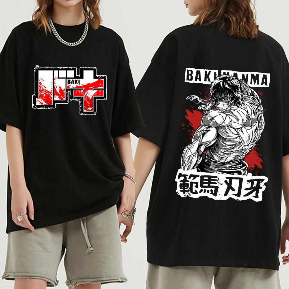 Japanese Anime Baki Hanma The Grappler Graphic Print T Shirt Casual Fashion Crew Neck Short Sleeve Plus Size T Shirt Women
